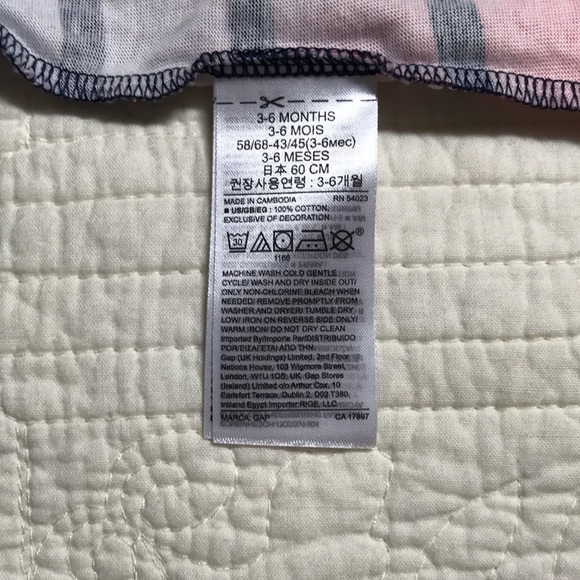 New Baby GAP 3-6M Boy striped Romper Navy Blue with ombré Multi colors - Picture 4 of 4